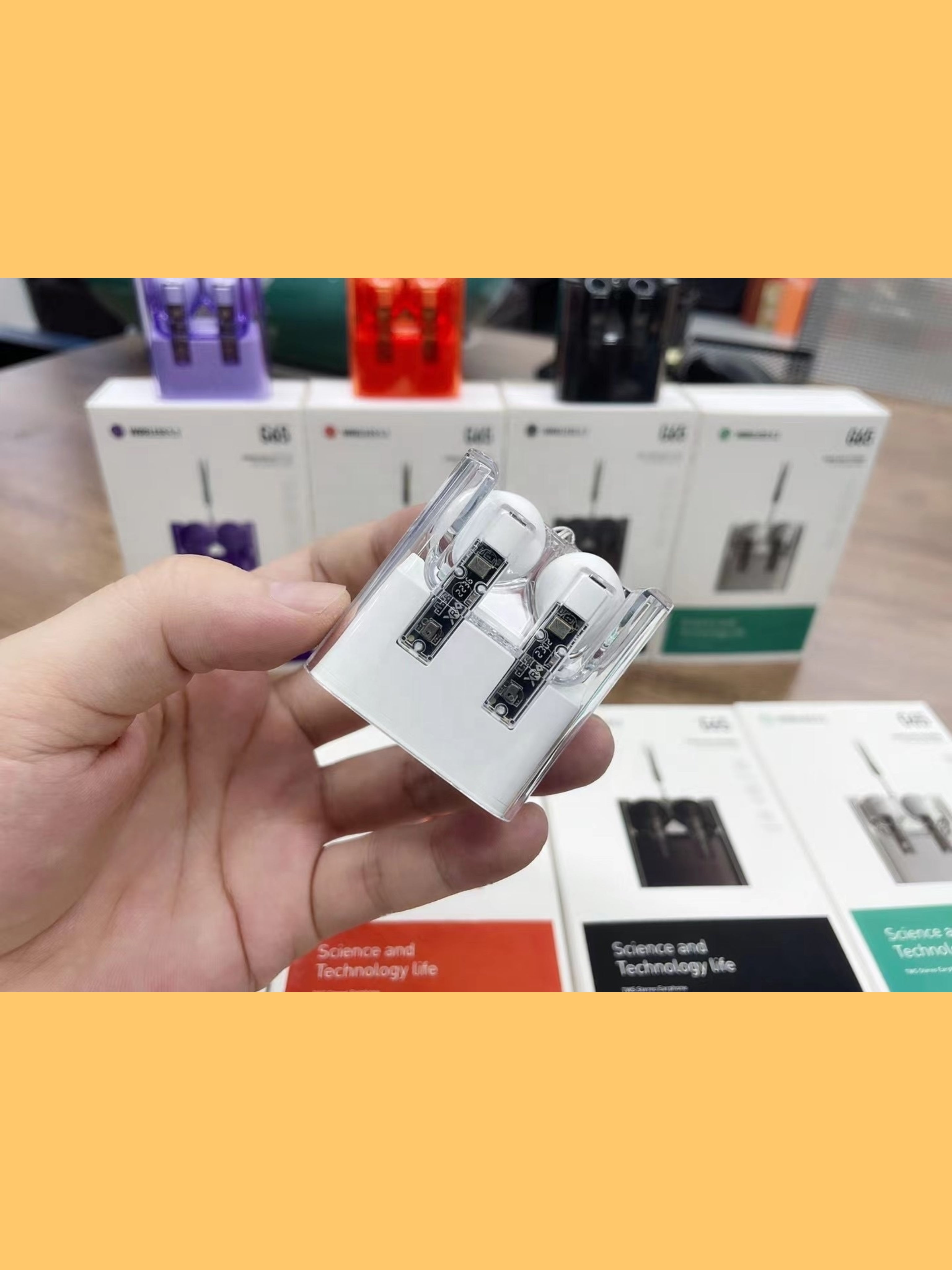 G65 "Crystal Tech" Transparent HiFi Earbuds (Bluetooth 5.3, ANC, 7H Battery & Wearable Lanyard) "Trendy Product"