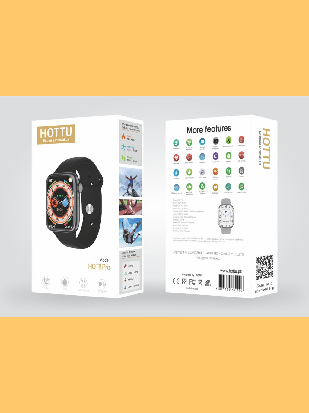 HOTTU HOT 8 Pro Smart Watch "Original Product"