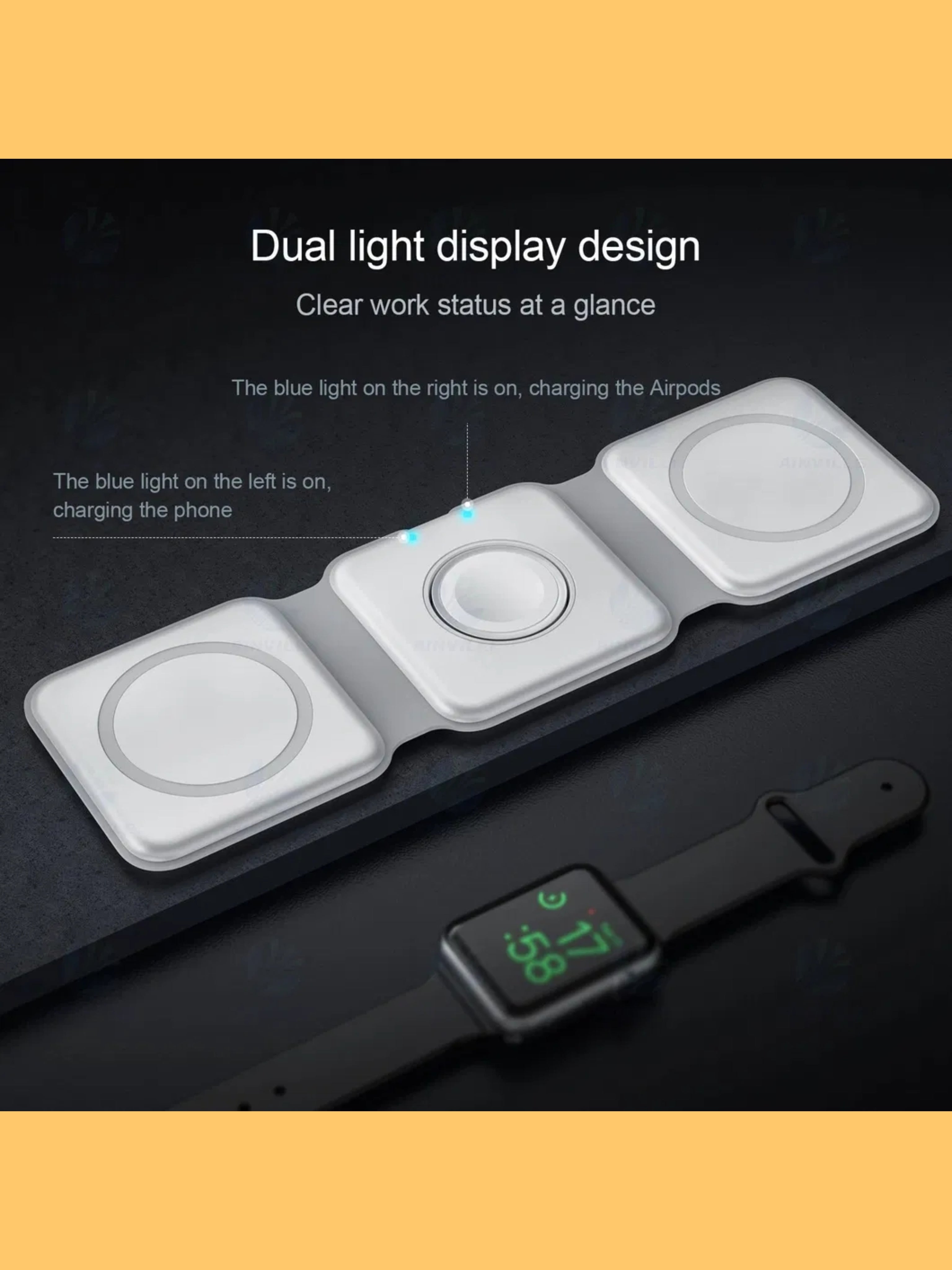 3-in-1 Foldable Magnetic Wireless Charging Station (15W Fast Charge) "loot product"