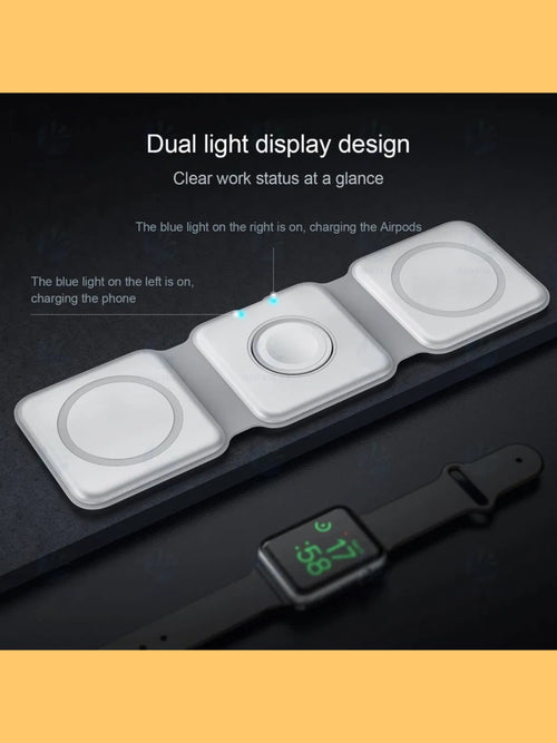 3-in-1 Foldable Magnetic Wireless Charging Station (15W Fast Charge) "loot product"