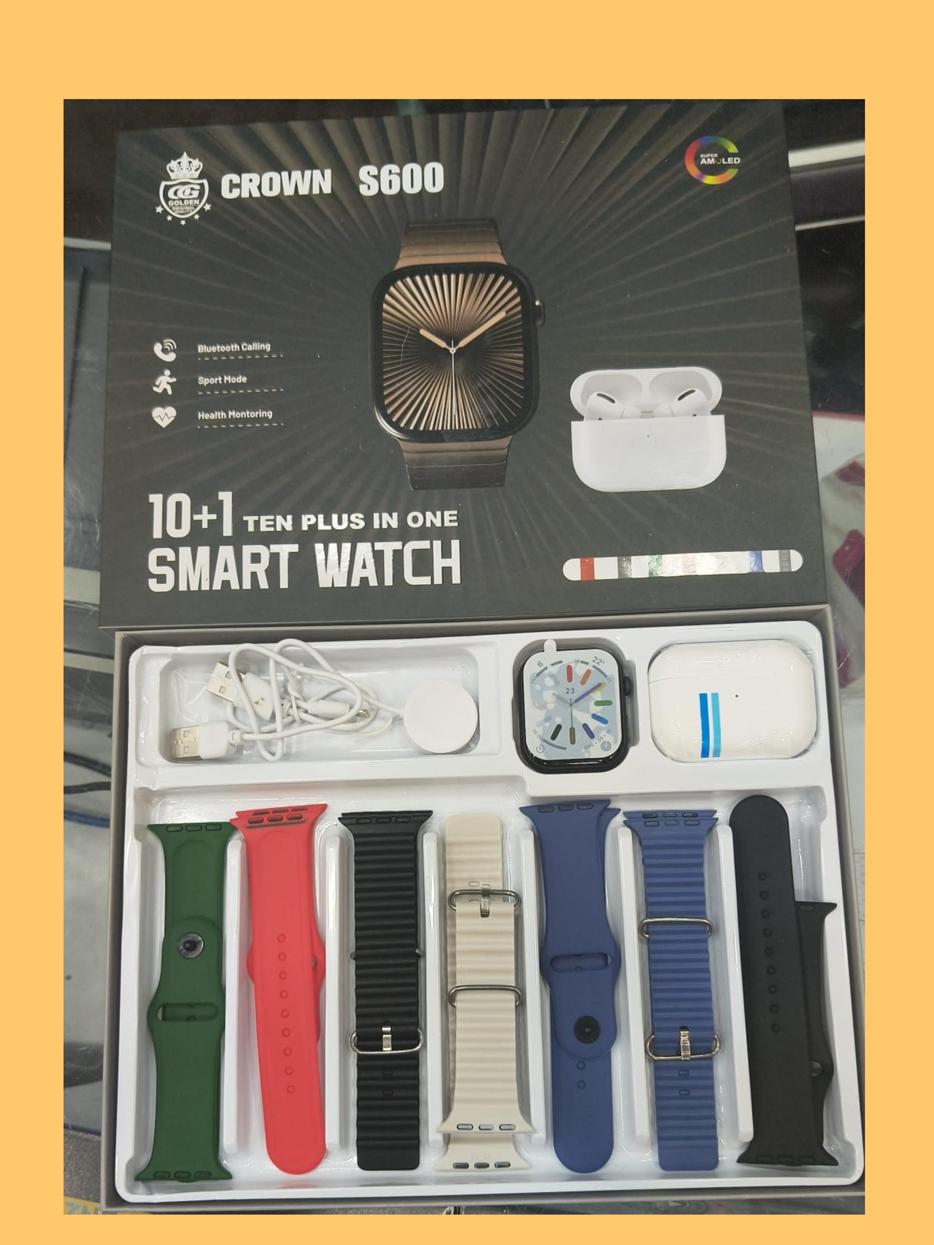 Crown S600 "10-in-1" (Watch+Earbuds+Straps) "Value for Money Product"