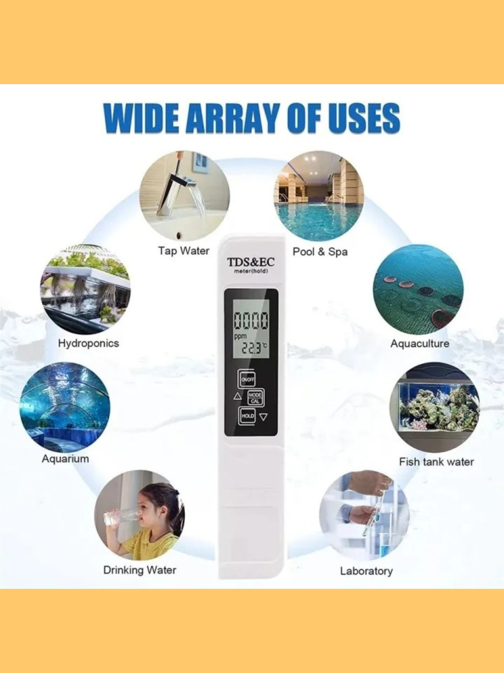 Digital TDS, EC & Temperature Meter (3-in-1) with Backlit LCD "Useful Pocket Gadget"
