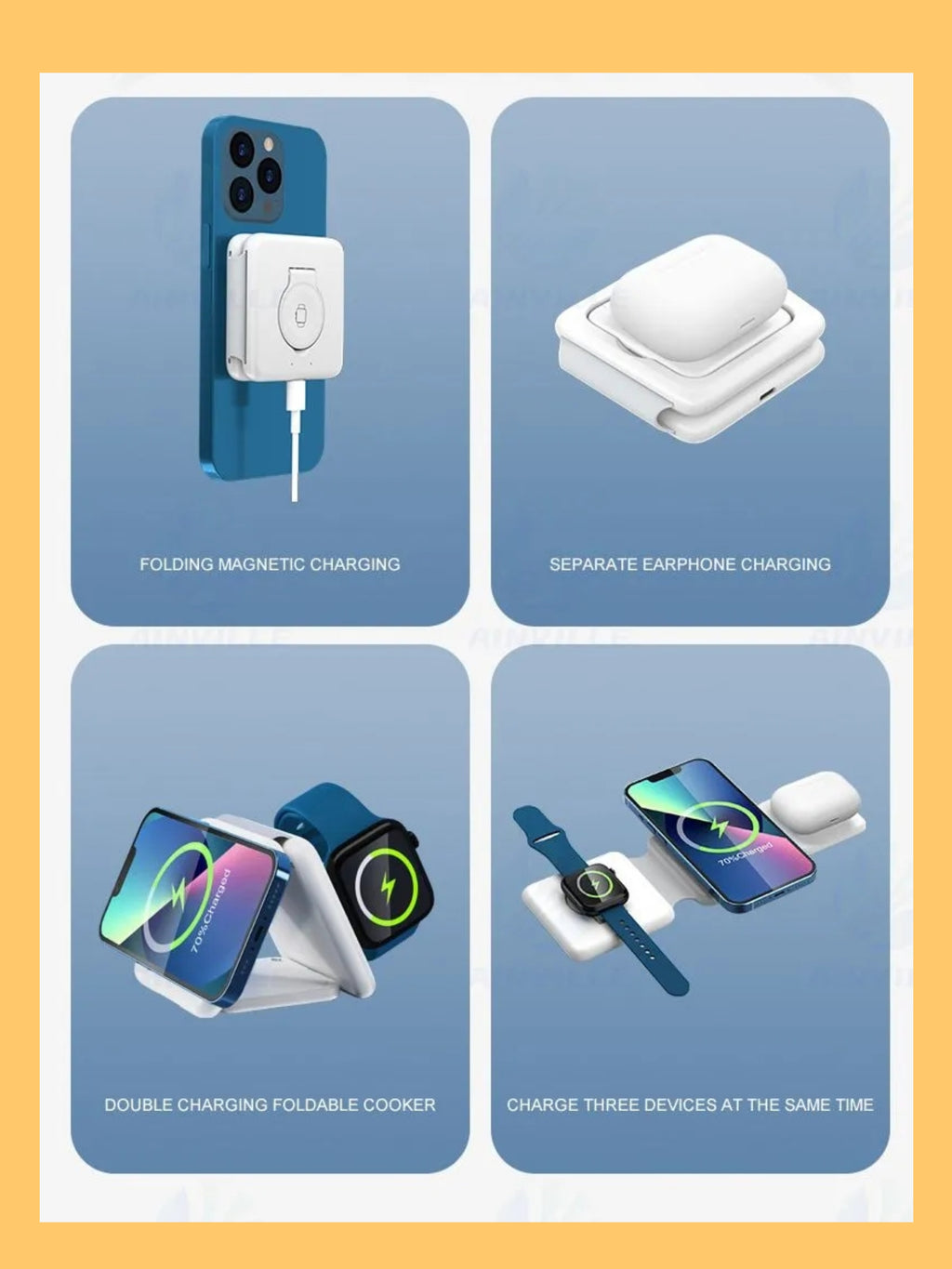 3-in-1 Foldable Magnetic Wireless Charging Station (15W Fast Charge) "loot product"