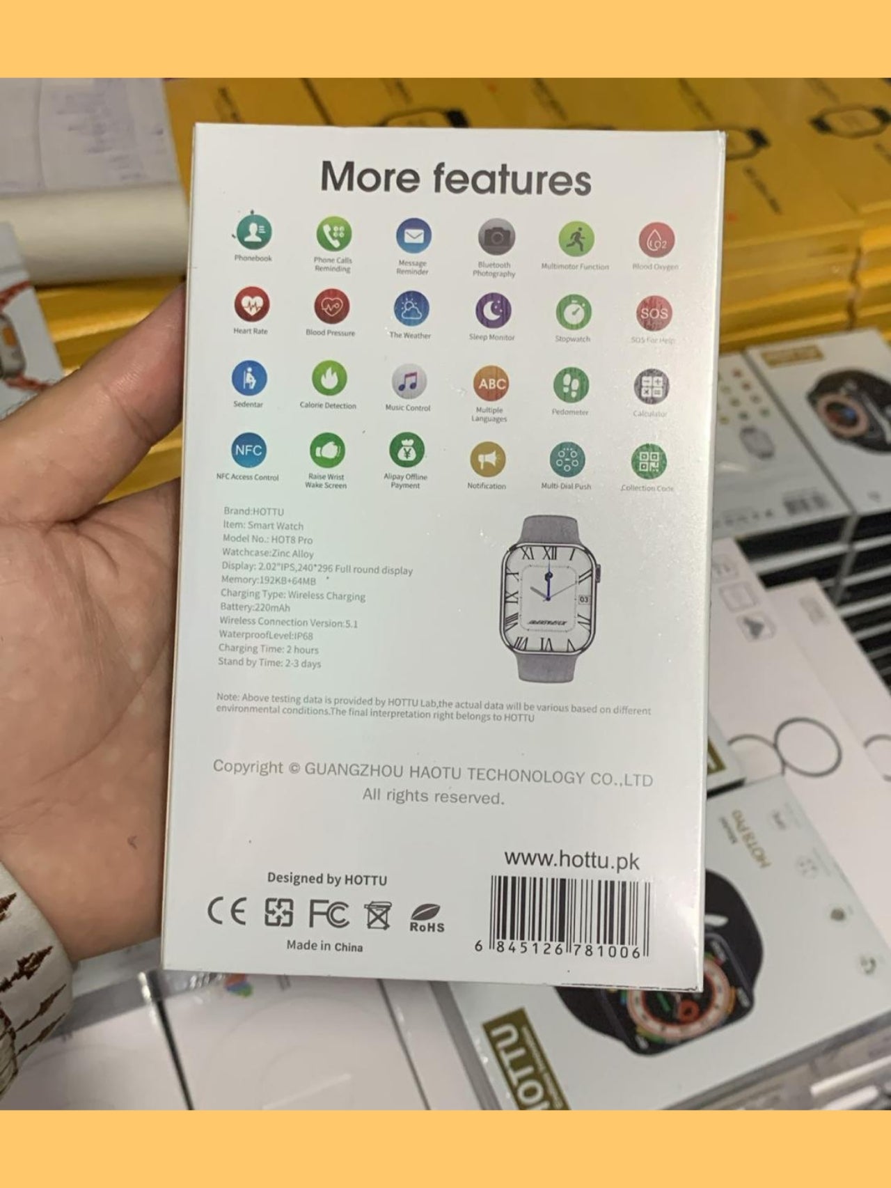 HOTTU HOT 8 Pro Smart Watch "Original Product"
