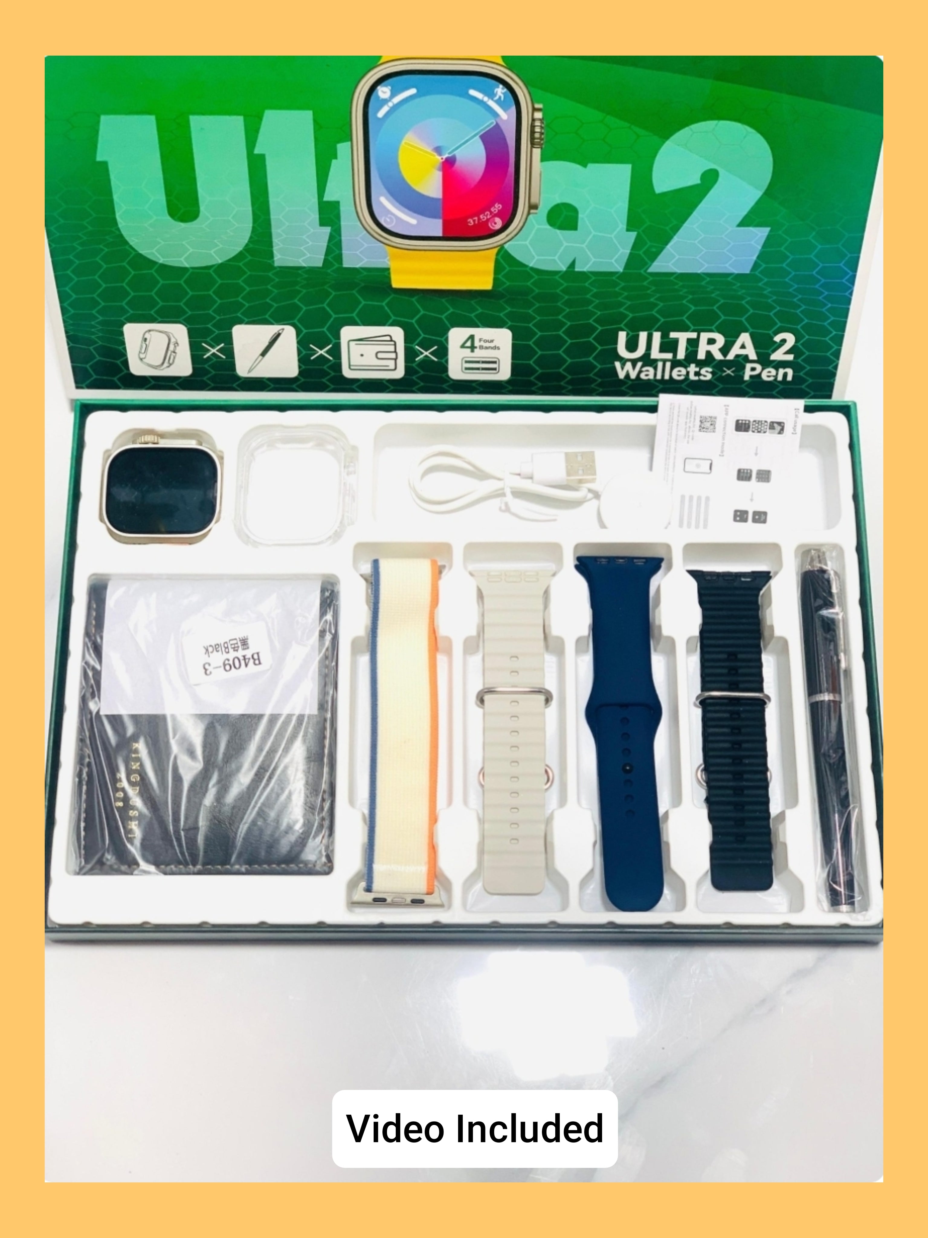 S200 Ultra Smart Watch (Elegant Card Wallet+Pen+Smart Watch) "Gift Product"